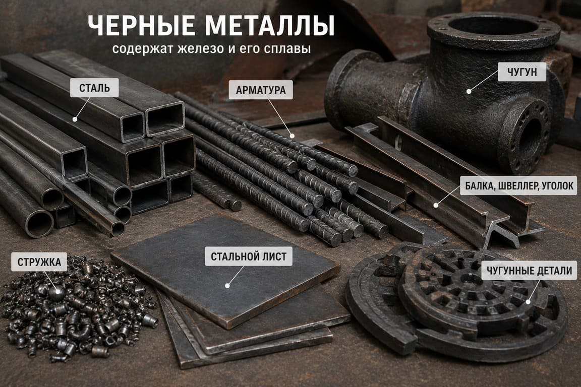 Что относится к черным металлам: полный список, виды, свойства и примеры чермета